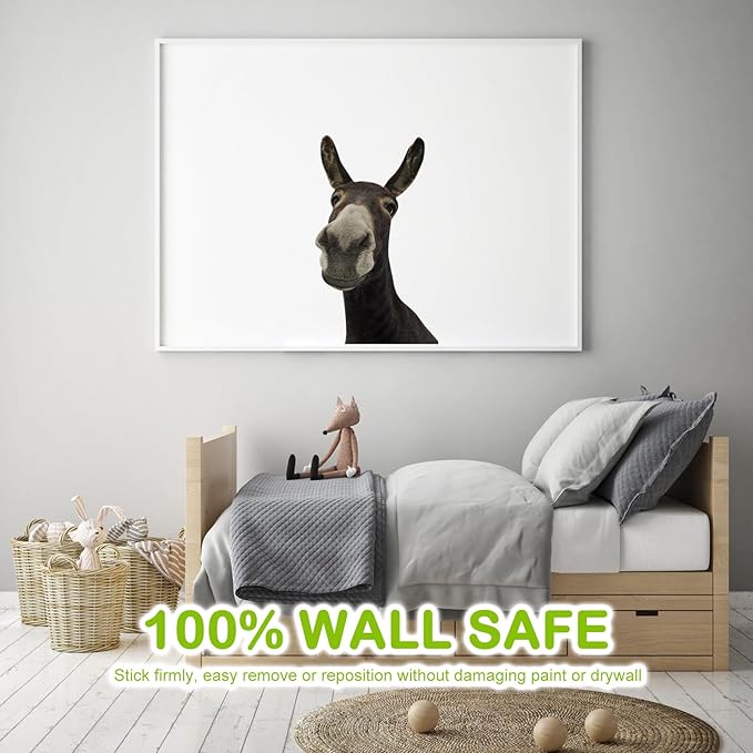 Funny Donkey Wall Decals - Peel and Stick Cute Window Stickers, Removable Vinyl Farmhouse Decor, Weird Gifts for Friends-Ruum Studio Home
