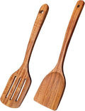 Wooden Spatulas for Cooking Non-Stick Kitchen Pan Toolset 2 PCS Set, Natural Teak Kitchen Utensils,Smooth Finish Utensils Fried Spatula,Turner Non-Stick Wooden Cooking Utensils-Ruum Studio Home