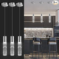 OKELI Modern Pendant Lights,LED Bubble Crystal Kitchen Island Light Fixtures,Chrome Mini Single Pendant Lighting for Kitchen Island,Bar,6W,6000K,ETL,3Pack-Ruum Studio Home