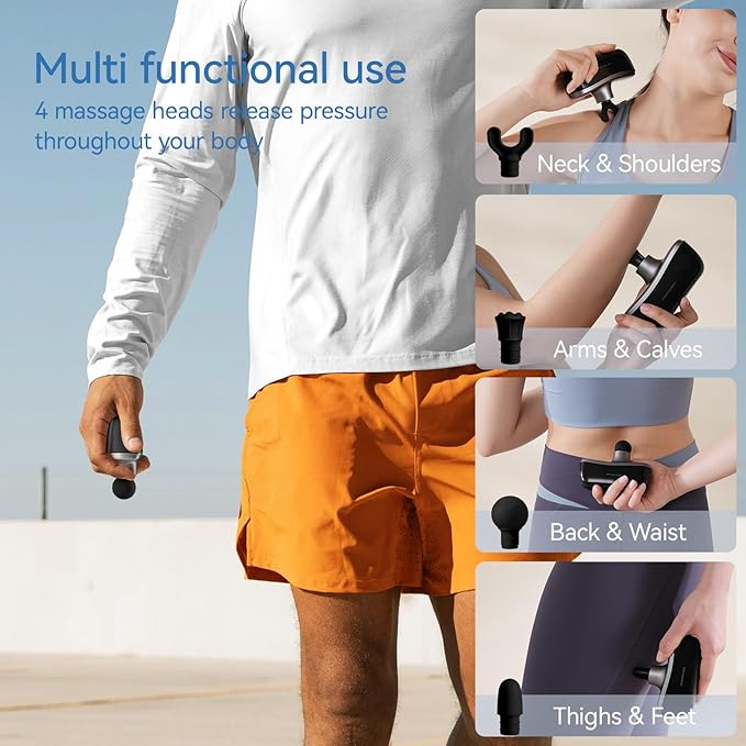 KingPavonini Mini Massage Gun with All-in-One Storage Case, FSA HSA Eligible, Pocket-Sized Small Massage Gun Deep Tissue, 0.5 lbs Portable Percussion Massager for Travel, Gym, Gift for Women Men-Ruum Studio Home
