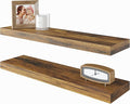 BAMEOS Floating Shelf,Wall Shelf,Decor Wall Mounted Shelves,Hanging Shelf Set L24xW6 for Bathroom Kitchen Living,Kitchen,Room Bedroom Storage, Rustic Brown-Ruum Studio Home