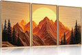 Large Mountain Framed Canvas Wall Art Set, Abstract Ridge Sun Painting, Boho Sunset Scenery Wall Decor,Modern Natural Landscape Art Print for Living Room,Bedroom,Office-16 x24 x3-Ruum Studio Home