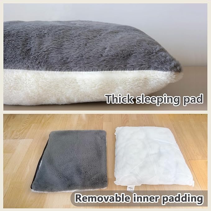 Cat Bed for Indoor Cats，Foldable cat cave，Anti-Slip & Water-Resistant Bottom，cat Houses for Indoor Cats or Small Dogs, Kitten Tent, Rabbit Bed，2 in 1 pet Bed (Dark Grey)-Ruum Studio Home