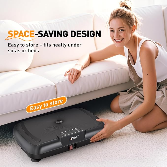Vibration Plate Exercise Machine - 180 Speeds & 300 lb Capacity, Full Body Workout Vibration Platform with Remote Control for Lymphatic Drainage, Weight Loss & Toning-Ruum Studio Home