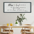 SRSZHIYUE Bless the Food Before Us Wall Sign Decor 40"×15" Christian Bible Verse for Farmhouse Rustic Kitchen Dining Room Framed Wood Scripture Religious Jesus Prayer Wall Art (Black)-Ruum Studio Home