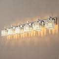 Modern Bathroom Vanity Light 6-Lights Chrome Crystal Wall Lamp Bathroom Modern Crystal Vanity Lighting-Ruum Studio Home