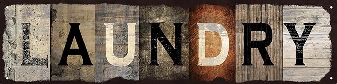 Vintage Tin Sign Retro Metal Laundry Signs for Home Decor Stylish Wall Art Plaques Ideal Gift for Home Bathroom Kitchen and Gothic Wall Decor in Every Room 16x4in-Ruum Studio Home
