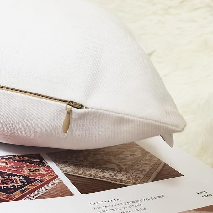 Lumbar Pillow Covers 12x20 Inches Moose Decorative Cotton Linen Throw Lumbar Waist Embroidered Cushions Covers for Couch Sofa Bedroom (White)-Ruum Studio Home