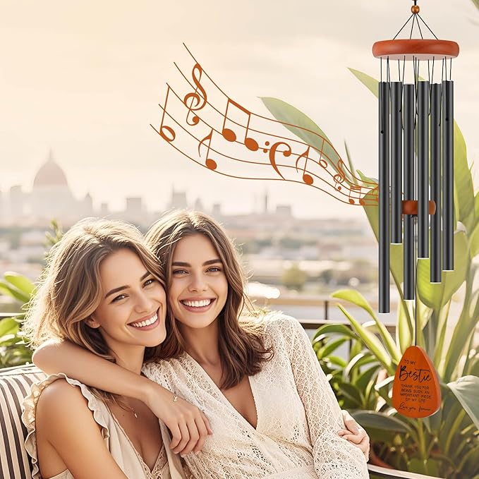 Bestie Gift for Women, Friend Gifts for Women, Unique Friendship Sister Gifts for Birthday, Mothers Day, Christmas, 32 Inch Wind Chimes Gift for Home Decor-Ruum Studio Home