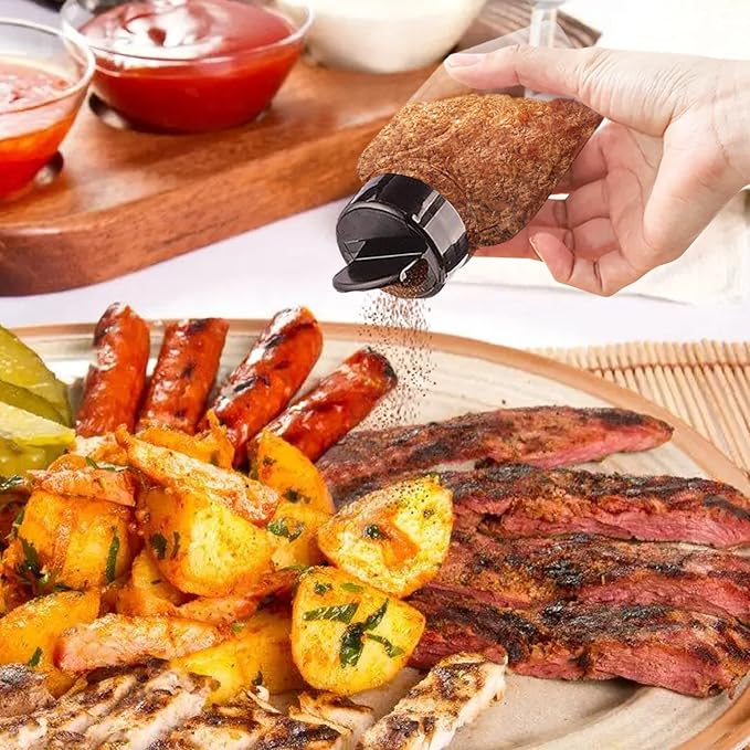 RoyalHouse 12 Pack 9.5 Oz Plastic Spice Jars with Black Cap, Clear and Safe Plastic Bottle Containers with Shaker Lids for Storing Spice, Herbs and Seasoning Powders, BPA Free, Made in USA-Ruum Studio Home