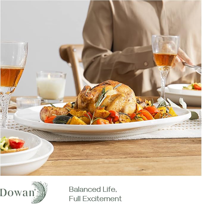 DOWAN Large Serving Platter, 16"/14"/12" Porcelain Platters for Entertaining Wedding Party, White Oval Plates Set of 3, Serving Dishes for Serving Food, Housewarming Gifts-Ruum Studio Home