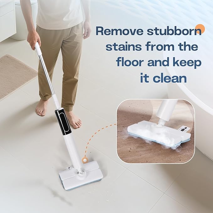 Steam Mop, Detachable Handheld Steam Cleaner for Home,1200W Heat to 260 °F in 20S, 2 Steam Modes & LED Display, 23FT Cord, Steam Mops for Floor Cleaning, Hardwood,Bathroom, Tile, Carpets-Ruum Studio Home