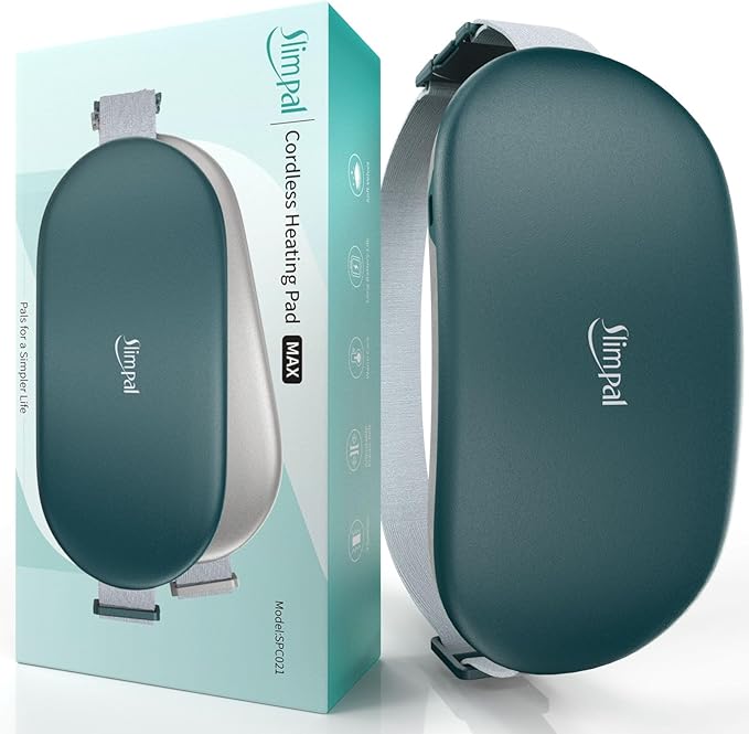 Slimpal Heating Pad for Period Cramps&Back Pain, Plus-Sized Electric Heating Pad, Menstrual Period Cramps Heat Belt Pain Relief, 3 Timer Auto Off Setting, Dark Green-Ruum Studio Home
