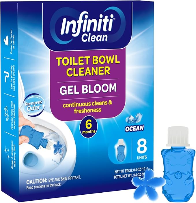 Toilet Gel Stamp - 8 Packs Toilet Bowl Cleaner Gel with Automatic Click, Freshener for Toilet Maintenance, 3.4oz, 6 Month Supply (Ocean)-Ruum Studio Home
