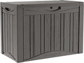 45 Gallon Double-Wall Resin Deck Box - Lockable Waterproof Outdoor Storage Box, 515bs Capacity & Doubles as Seating for Patio Furniture - Garden Tools, Pool Accessories (Brown)-Ruum Studio Home