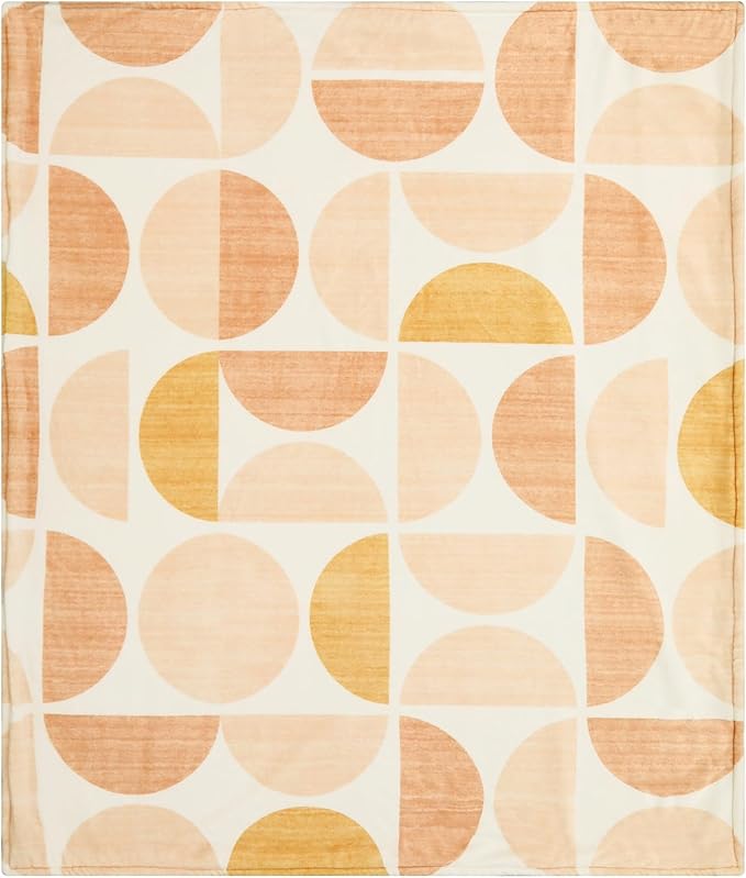 Lahome Terracotta Throw Blanket Soft Cozy Fluffy Warm Throw Blanket for Couch Reversible Geometric Fuzzy Blankets for Bed Sofa Chair, Orange 50''x60''-Ruum Studio Home