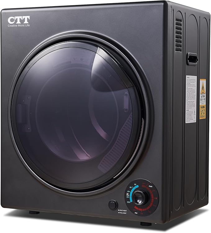 CTT 3.5 cu.ft Portable Dryer for Apartments,1500W Compact Dryer with 4 Drying Modes,120V Electric Dryers for Laundry, Apartments, RVs, Dorms, Black-Ruum Studio Home