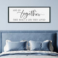 SRSZHIYUE And So Together They Built A Life They Loved Above Bed Sign Wall Decor Art 40"×15" for Master Bedroom Over Bed Large Wood Framed Wall Hanging (Black)-Ruum Studio Home