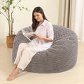 4FT Memory Foam Bean Bag Chair for Adults/Teens, Bean Bag Sofa with Fluffy Removable Cover, for Living Room Bedroom, Grey-Ruum Studio Home