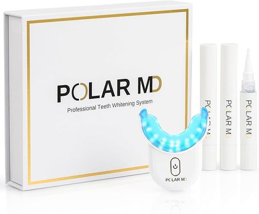 Polar MD Teeth Whitening Kit, Professional Teeth Whitener Gel Pens, 1YR. Supply, Compare to Whitening Strips. Powerful 32 LED Wireless Activating Light.-Ruum Studio Home