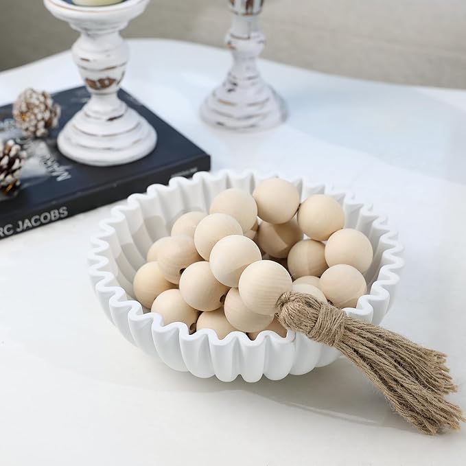 Modern Concrete Decorative Bowl for Kitchen Counter - Large White Fruit Bowl, Key Bowl for Entryway Table, Coffee Table Decor-Ruum Studio Home