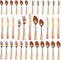 30 Pcs Rose Gold Silverware Set for 6, Food Grade Stainless Steel Flatware Set, Eating Utensils Sets Include Fork/Knife/Spoon,Home Kitchen Tableware Set, Reusable Cutlery Set, Dishwasher Safe-Ruum Studio Home