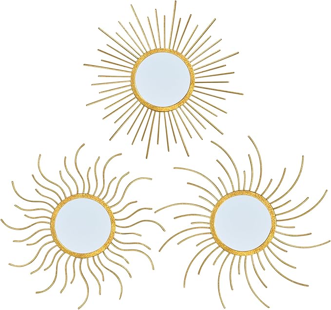 Mirror Decor Sunburst Mirrors Metal Sun Mirror Wall Decor Wall Mirror Home Decorative Wall Art for Living Room Bedroom Entryway-Ruum Studio Home
