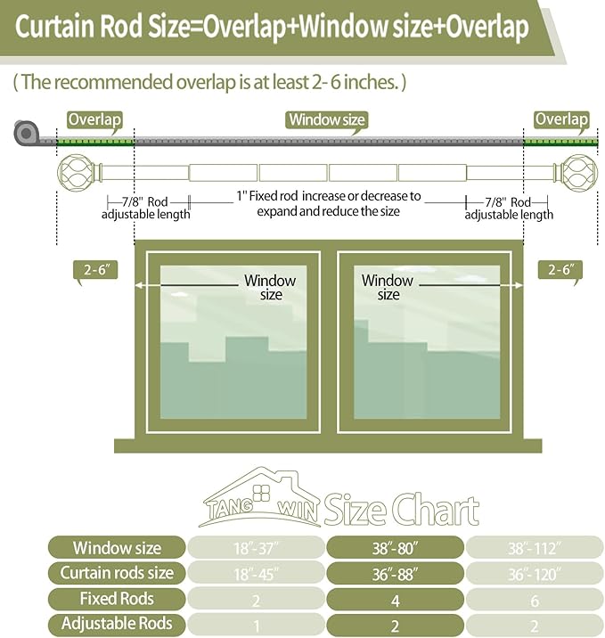 Silver Adjustable Curtain Rods for Windows:36-88 Inch Farmhouse Heavy Duty Curtain Rod for Bedroom Living Room,Boho Decorative Rustic Drapery Rods with Vintage Coastal Finial,Antique Silver-Ruum Studio Home