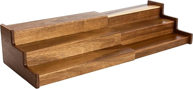 Acacia Wood 3 Tiered Spice Rack, 3 Tier Spice Organizer for Cabinet or Kitchen-Ruum Studio Home