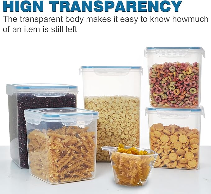 VERONES Large Tall Airtight Food Storage Containers, 10 PACK Plastic Airtight Kitchen & Pantry Organization, Ideal for Flour & Sugar Plastic Canisters with Labels-Ruum Studio Home