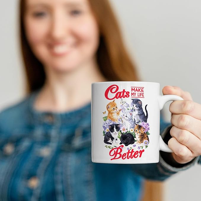 JINYO Cat Coffee Mugs, Cat Coffee Mugs For Cat Lovers,Cat Mom Cup,Cat Mom Mug,Cat Mugs For Cat Lovers Women, Cat Gifts for Cat Lovers Women Girls, Cat Lover Coffee Mug, Cat Lover Gift, Cat Cups, 11oz-Ruum Studio Home