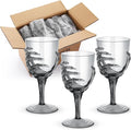 Dandat 24 Pcs Halloween Skeleton Hand Goblets 12oz Clear Plastic Halloween Cups Skull Wine Glass Set for Creepy Spooky Party Decorations (Black)-Ruum Studio Home