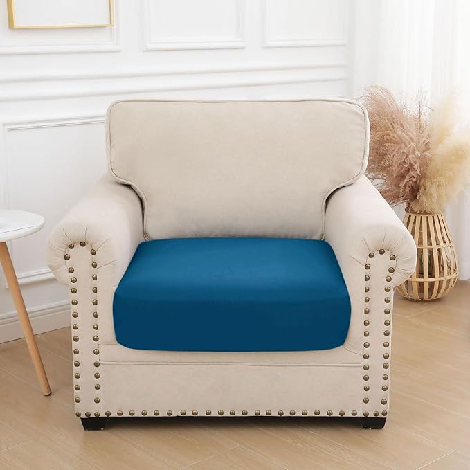 hyha Waterproof Couch Cushion Covers, Stretch Sofa Couch Seat Slipcover for Dog Washable, Non-Slip Waterproof Outdoor Cushion Covers for Patio Furniture Replacement (1 Piece for Small, Deep Teal)-Ruum Studio Home