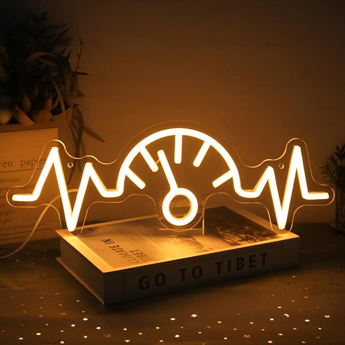 Car Dashboard Neon Sign Garage Neon Signs for Man Cave Automobile Speedometer Neon Light Orange LED Car Neon Lights Signs for Garage Man Cave Auto Repair Shop Game Room Party Decor-Ruum Studio Home