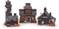Mark Feldstein & Associates Spooky Halloween Color Changing Pre-Lit LED Haunted House Village Set, 8 Inch, Set of 3-Ruum Studio Home