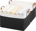 StorageWorks Storage Bins, Fabric Storage Bins for Shelves, Large Storage Baskets with Metal Frame, Closet Baskets and Bins with Handles, Black and White, 2-Pack-Ruum Studio Home