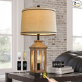 23.75" Farmhouse Table Lamps USB A+C Charging Ports 3-Way Dimmable Touch Control Lamp Nightlight Vintage Modern Lamp for Living Room Bedroom with 2 Light Sources-Ruum Studio Home