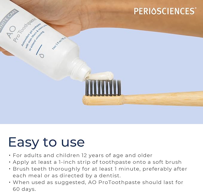 PerioSciences AO Pro Post Whitening Toothpaste with Nano Hydroxyapatite, Remineralizing, 3 fl oz / 90ml-Ruum Studio Home
