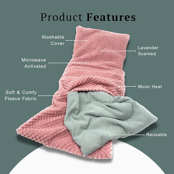 Solayman's Heating Pads for Cramps - Pink, Removable Cover, Lavender Scented-Ruum Studio Home