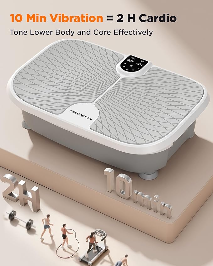 FEIERDUN Vibration Plate Exercise Machine, 400 LBS Capacity Vibration Plate for Lymphatic Drainage, Max Space for Whole-Body Workout & Relaxation at Home-Ruum Studio Home