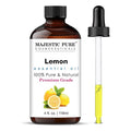 Majestic Pure Lemon Essential Oil with Glass Dropper - Huge 4 Fl Oz - 100% Pure and Natural Lemon Oil - Premium Grade Essential Oils for Diffuser, Aromatherapy, Soap and Candle Making-Ruum Studio Home