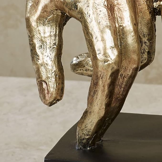 Touch of Class Lingering Hold Hands Table Sculpture Gold - Pinky Promise Statues - Desk Statue for Bedroom, Living Room, Office - Loving Touch-Ruum Studio Home