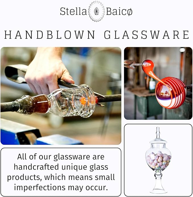 Large Glass Apothecary Jars with Lid, Clear Candy Jar for Candy Buffet, Fancy Decorative Glass Jar for Party, Wedding and Display, Tall Glass Candy Containers (Height: 16.5", Diameter: 6.5")-Ruum Studio Home