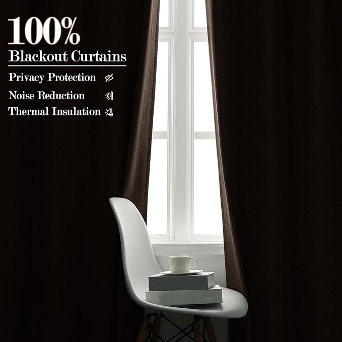 150 Inches Extra Wide Room Divider Draperies, Pinch Pleat Drapes, Absolutely Blackout Sliding Door Drapery, Total Privacy Ceiling Track Curtains, 150" W by 102" L, Light Brown (1 Panel)-Ruum Studio Home