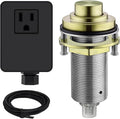SinkTop Air Switch Kit with Brass Gold Long Button (Full Brass) for Garbage Disposal,without cabel-Ruum Studio Home