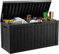 DRATO 80 Gallon Large Deck Box, Outdoor Storage Box for Patio Furniture, Patio Cushions, Gardening Tools, Pool Supplies 480lbs Weight Capacity,Waterproof Resin Storage Boxes-Ruum Studio Home