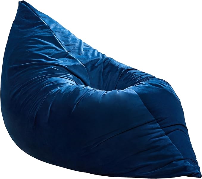 Hobestluk 3 in 1 Bean Bag Chair Giant Bean Bag Chairs for Adults with Velvet Cover Convertible Bean Bag Floor Cushion with Machine Washable Cover for Living Room (Velvet Blue)-Ruum Studio Home