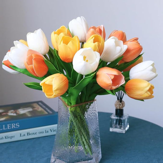 Buart Autumng-Colors Tulip Flowers Artificial Luxury Big Tulip Valentine's Day Mother's Day Easter Home Kitchen Wedding Decorations(11pcs)-Ruum Studio Home