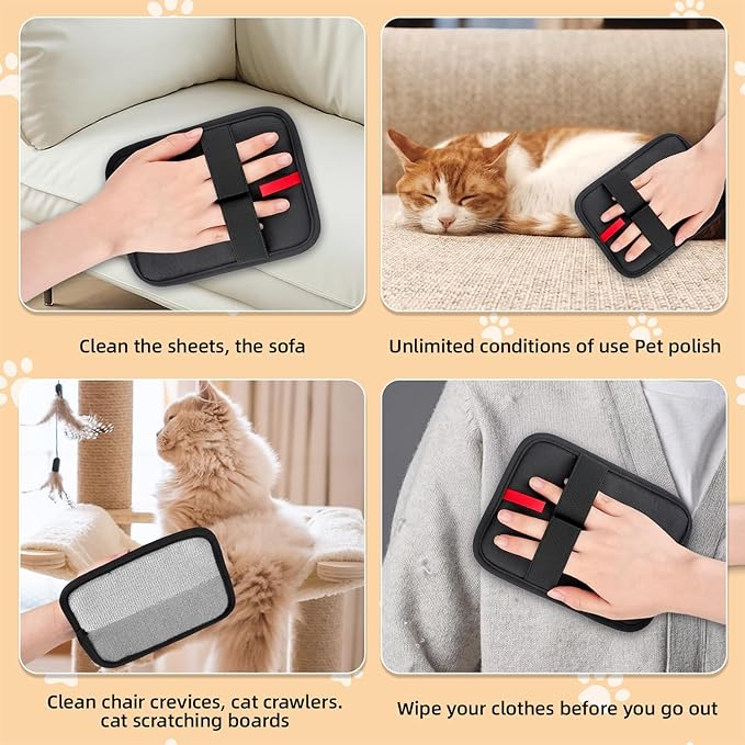 Pet Hair Remover, electrostatic pet Hair Removal Gloves, cat and Dog pet Hair Removal Tools, Suitable for Bed Sheets, Blankets, Clothes, Sofas, Multi-Functional Beauty Gloves -2 Piece-Ruum Studio Home