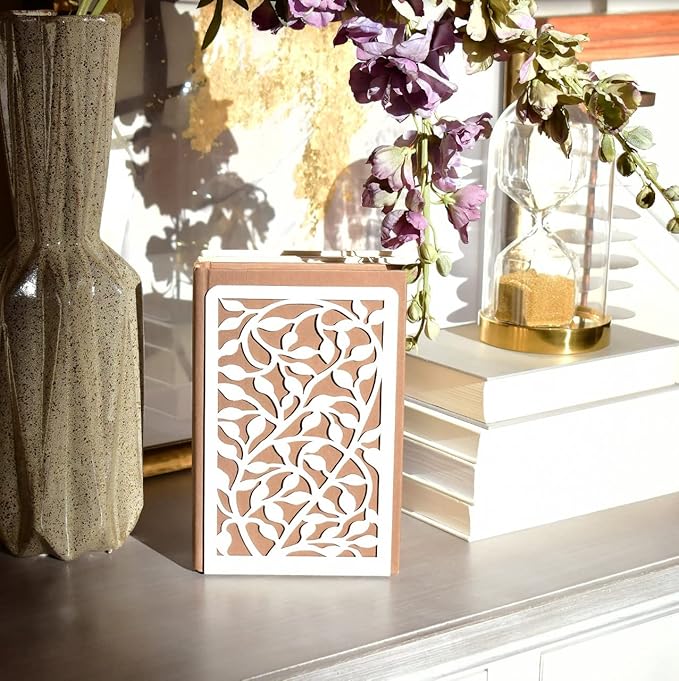 CNK Infinite Leaves Bookends - Metal Set of 2 for Heavy Books, Home Office & Decorative Book Stoppers-Ruum Studio Home